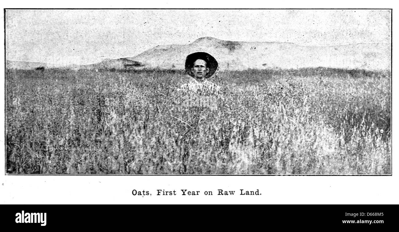 Ein süßes und wohlhabendes Zuhause ist die Grundlage des Glücks. Eine 160 Hektar große Farm kann auf 10 Jahre Zeit billig erhalten werden - genau wie ein Bauverein auf der Shoshone Reservat, Wyoming. 350,000 Hektar für den öffentlichen Eingang durch die Regierung geöffnet .. (1907) Stockfoto