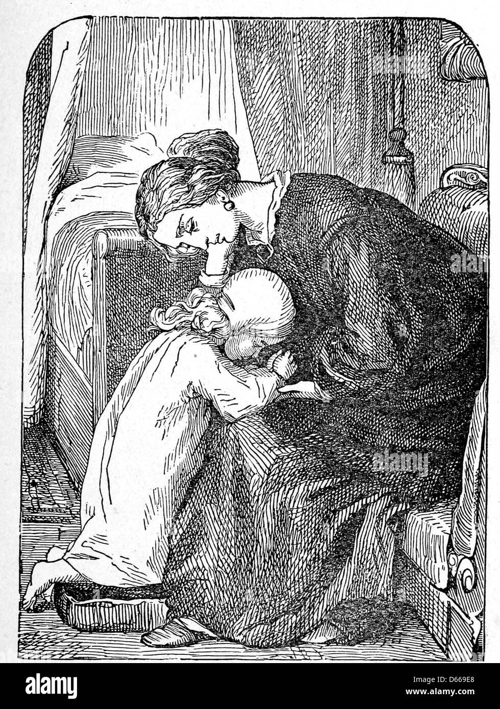 Dieses Bild zeigt wahrscheinlich eine florale Hommage aus dem Jahr 1884, die das Andenken einer Mutter ehrt. Es zeigt die kulturelle Praxis, Blumen als Symbole der Erinnerung zu verwenden, oft im Zusammenhang mit Trauer oder Ehren eines geliebten Menschen. Stockfoto