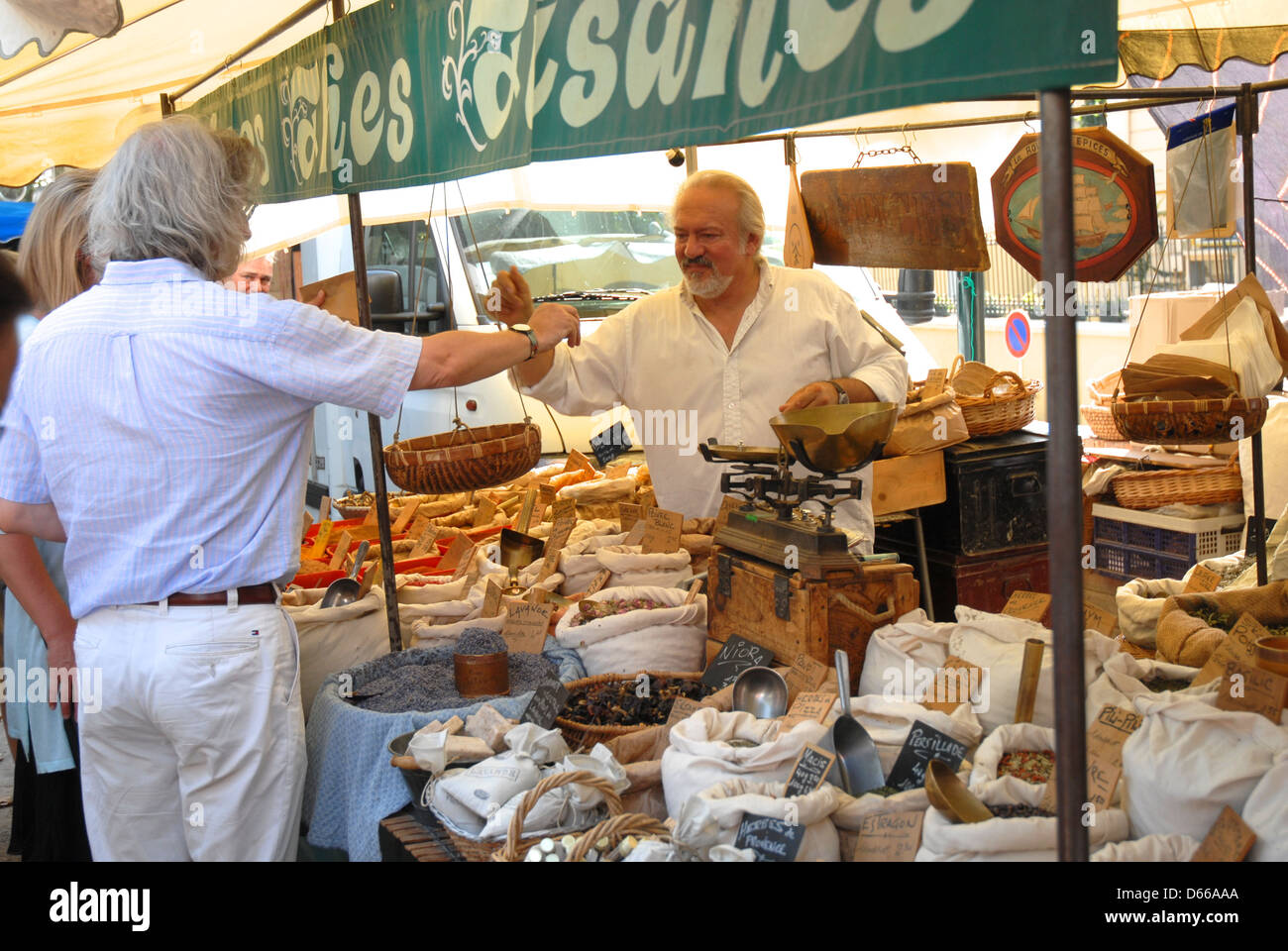 Französischen Markt Collioure Südfrankreich Stockfoto