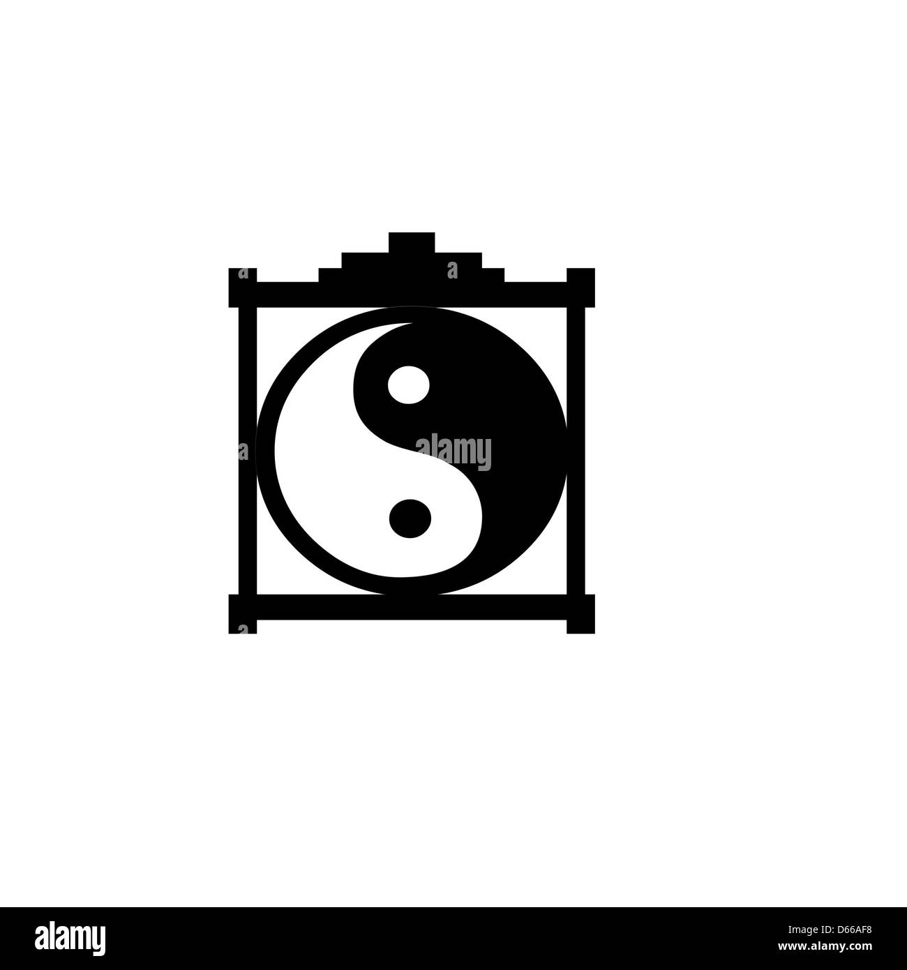 sein Symbol Yin Yang in der chinesischen Philosophie das Konzept von Yin Yang einfach eingereicht Chinesisch traditionell und dies für Tattoo Stockfoto