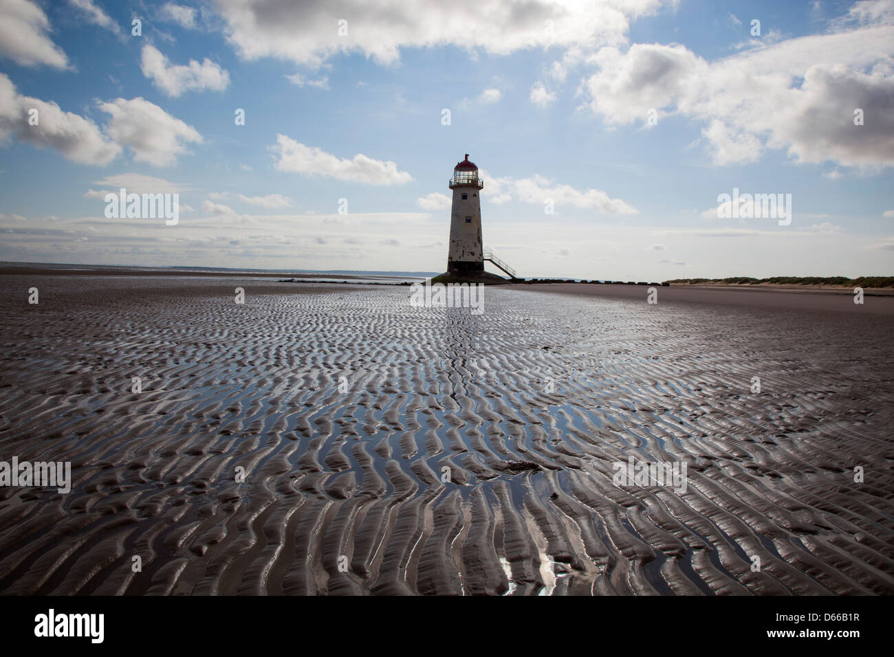 Punkt der Ayr Leuchtturm Talacre Flintshire Nordwales Dee Mündung Stockfoto