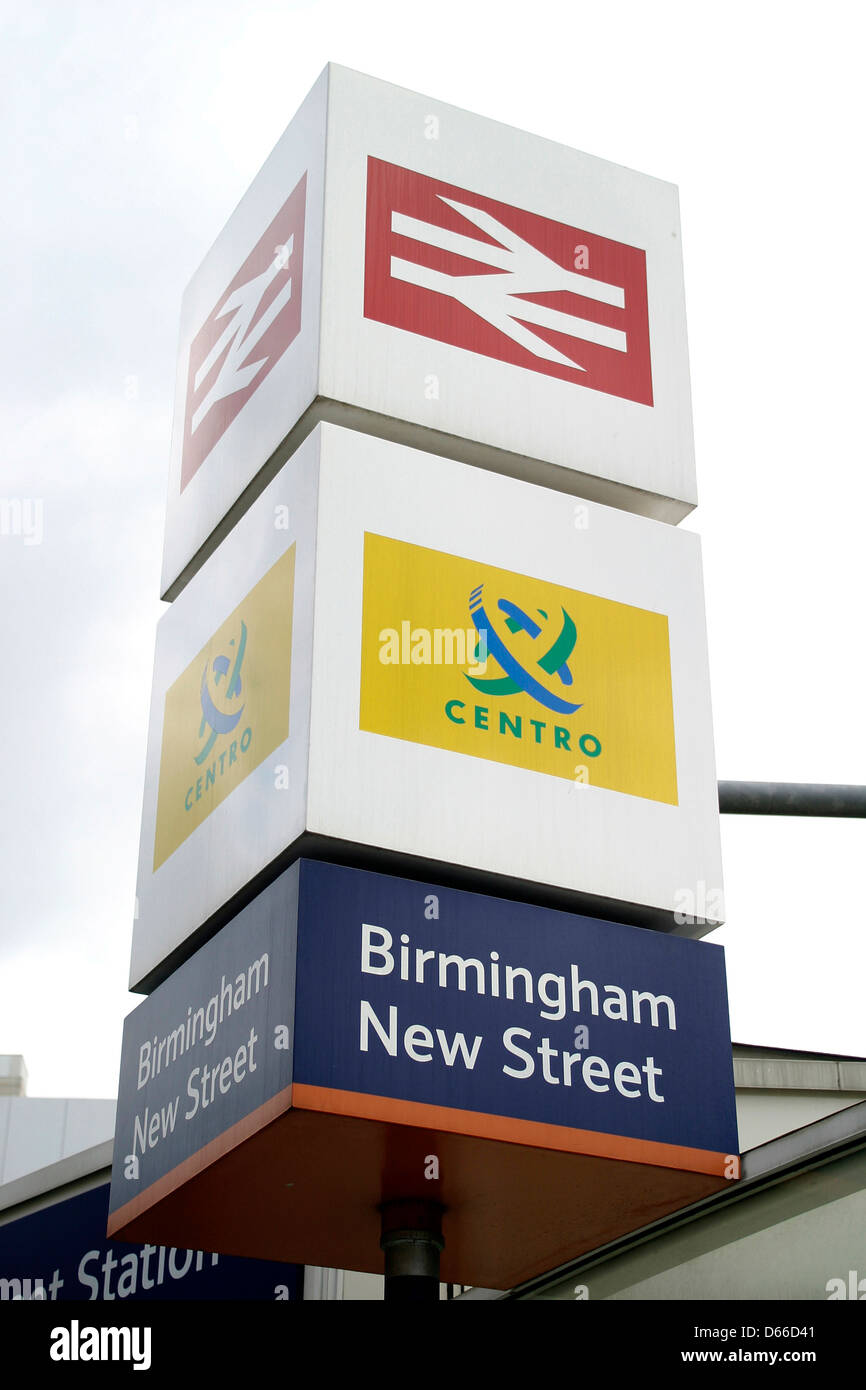 Birmingham neue Straße Bahnhof, Zeichen Stockfoto