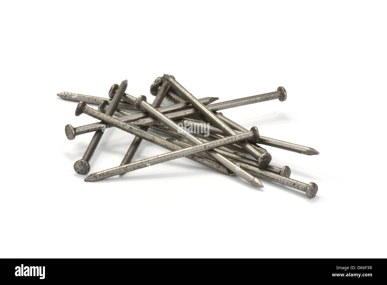 Ein Haufen Nägel Stockfoto