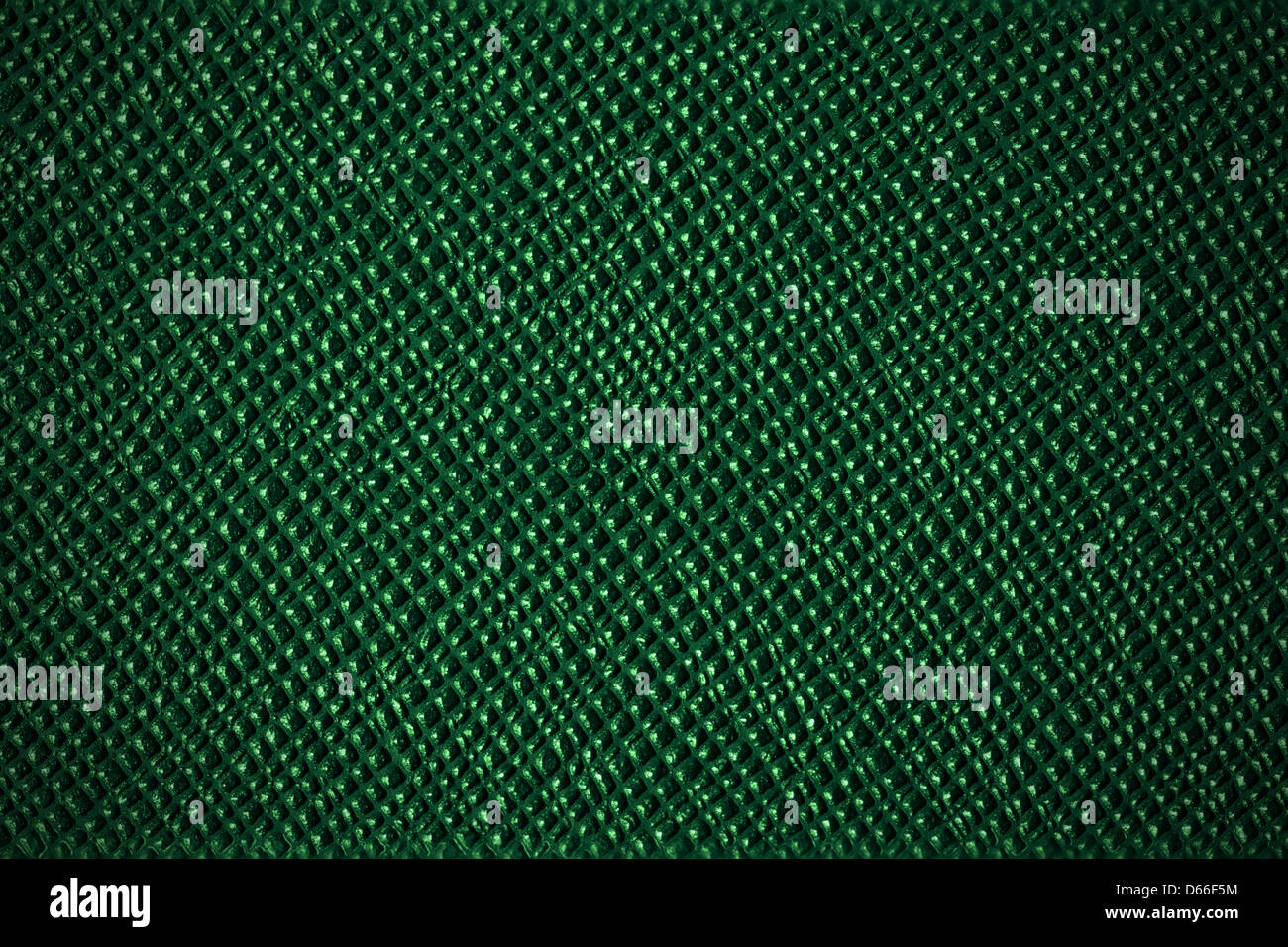 Grüner Hintergrund oder Gitter Muster abstrakt Lederstruktur Stockfoto