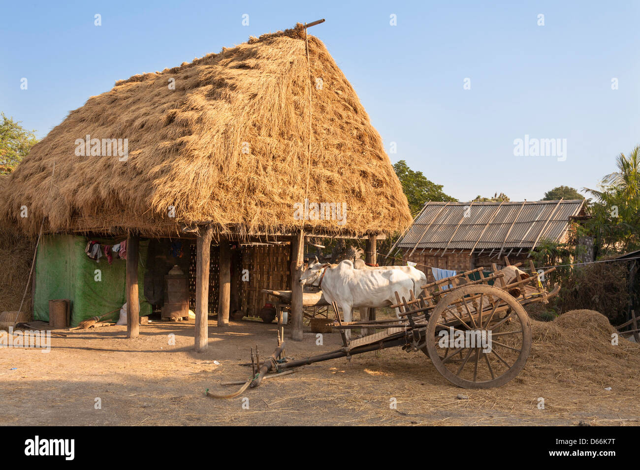 Hof, Yay Kyi Dorf, Mandalay, Myanmar, (Burma) Stockfoto