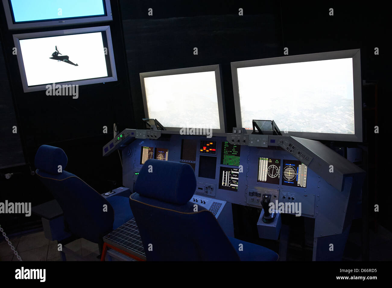 Space Shuttle Trainer Simulator cockpit Stockfoto