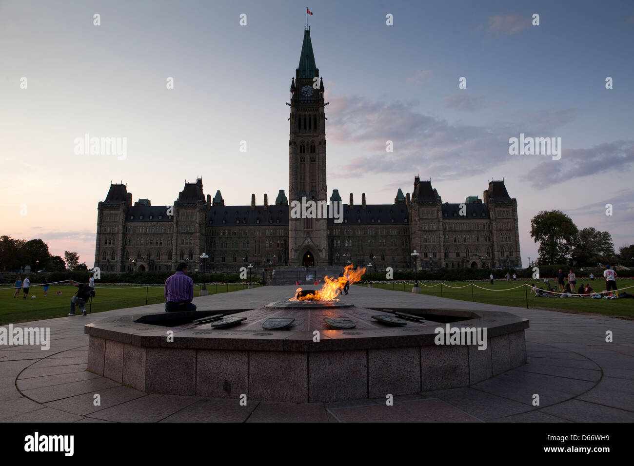 Ein Blick auf das Parlamentsgebäude am Parliament Hill in Ottawa, Kanada Stockfoto