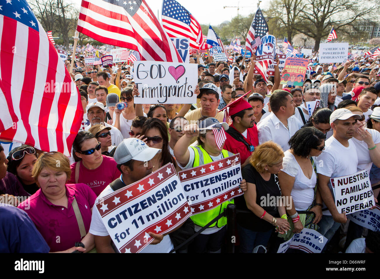 Ein pro Einwanderung Reform Kundgebung am United States Capitol Building. Stockfoto