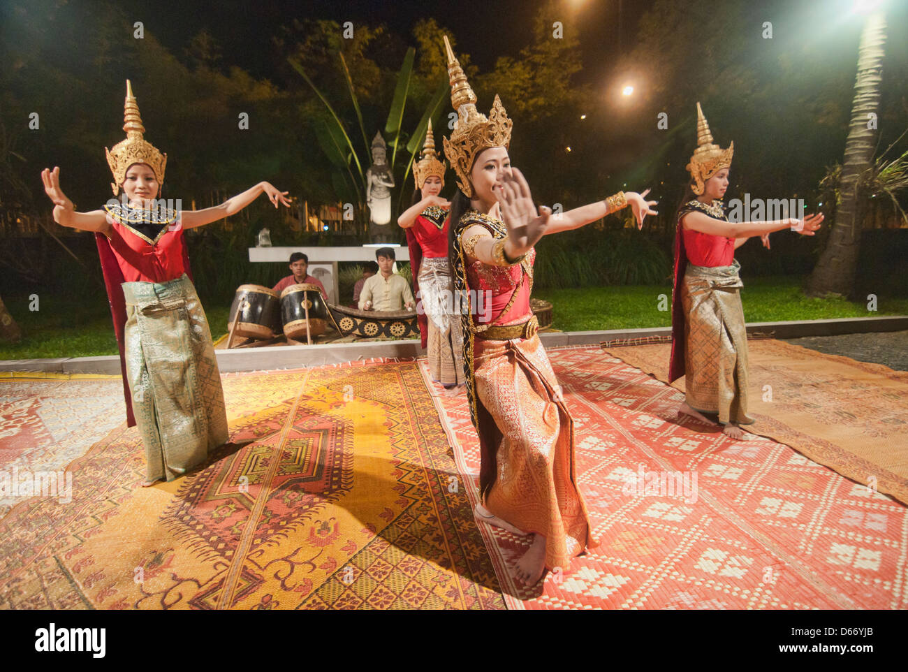 traditionelle Lao Khon Tänzer, Luang Prabang, Laos Stockfoto