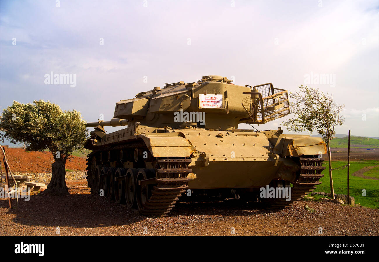 Panzer am Mount Avital und Mount Bental Nature Reserve, Golan Heights, Israel beste Wanderwege in den Golan Heights, Israel. Stockfoto