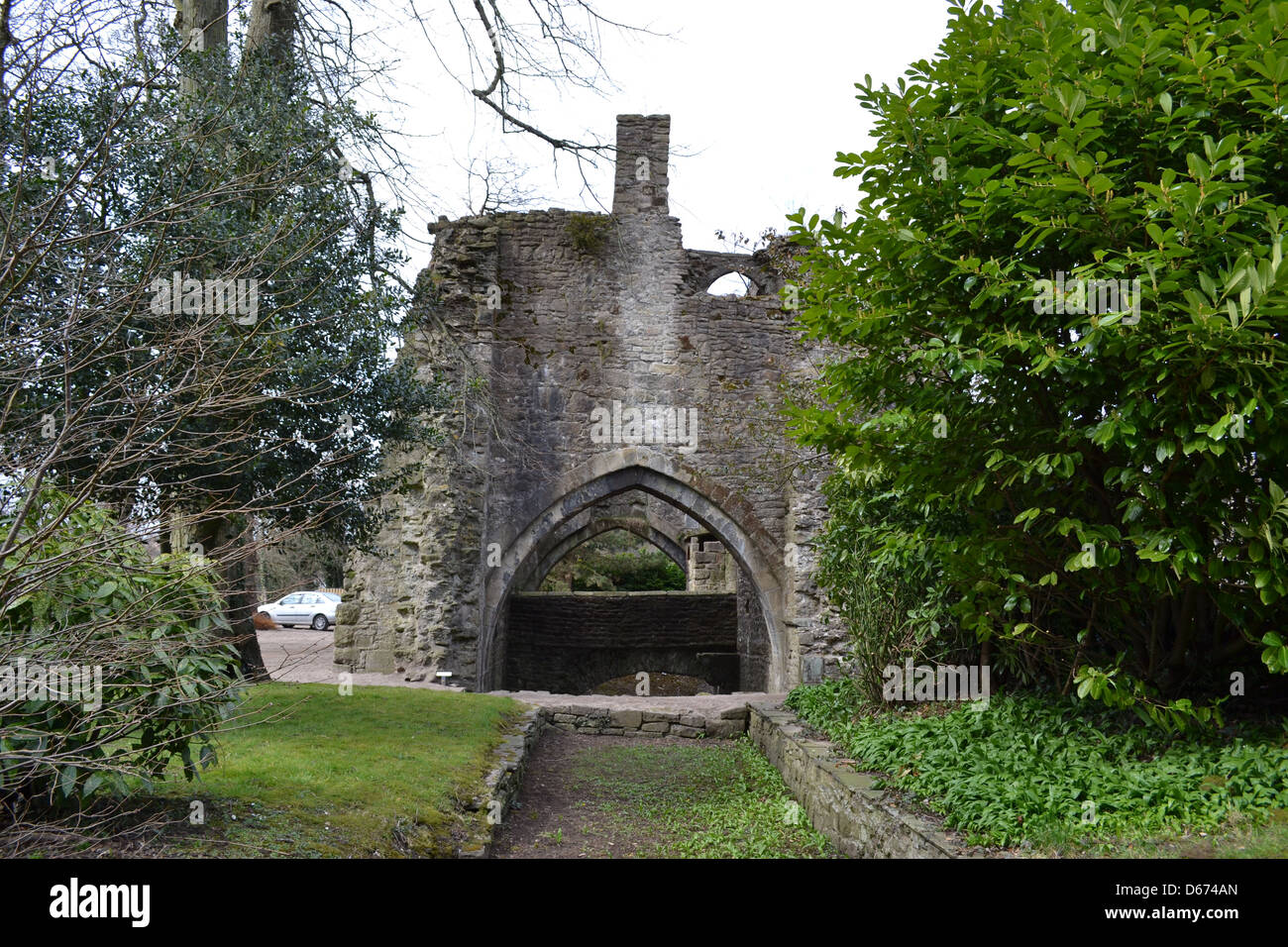 Whalley Abbey is14th Jahrhundert Zisterzienser-Abtei. An den Ufern des Flusses Calder im wunderschönen Ribble Valley Stockfoto