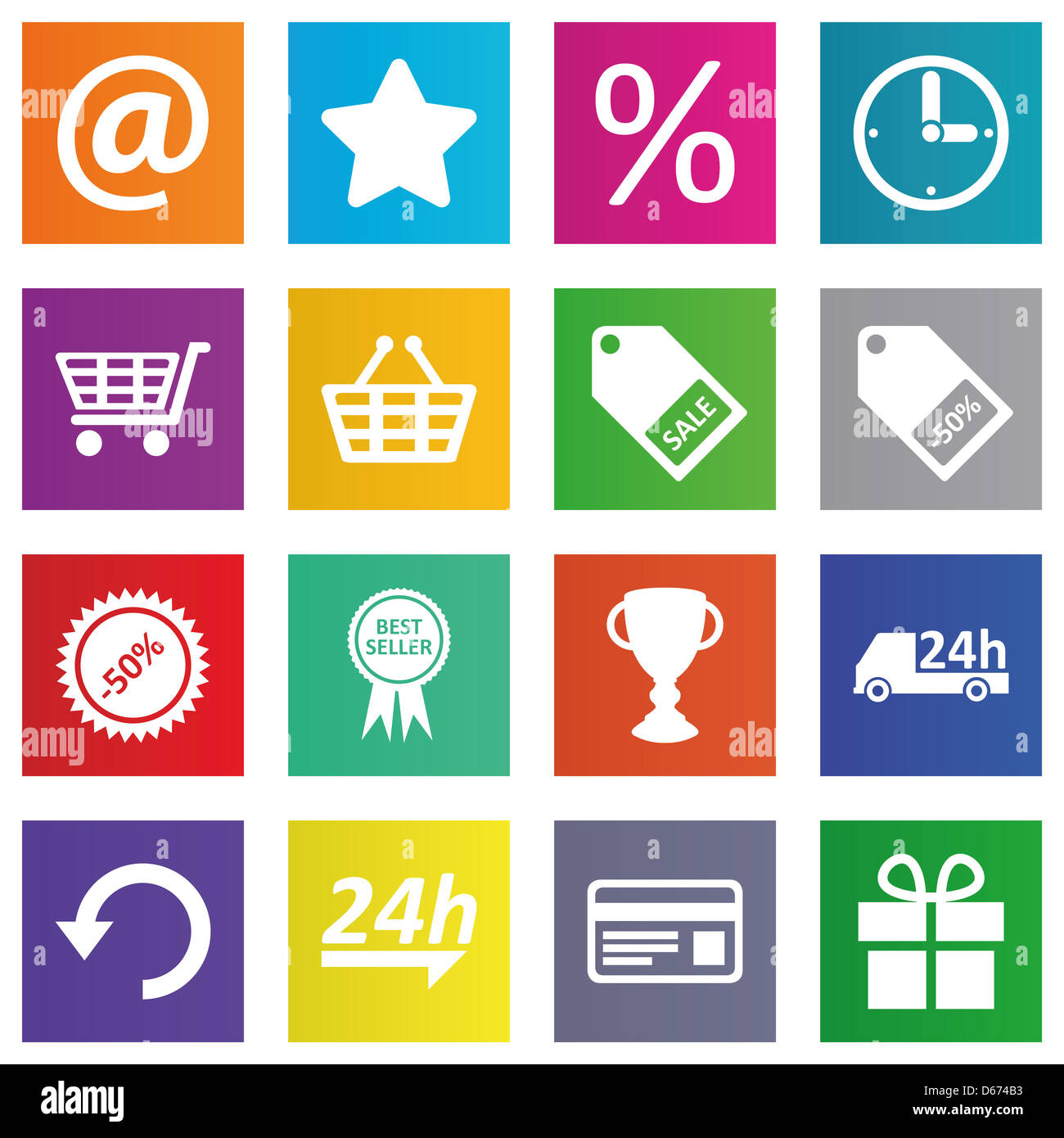 Business, e-Commerce, Web und shopping Icons set im Metro-Stil Stockfoto