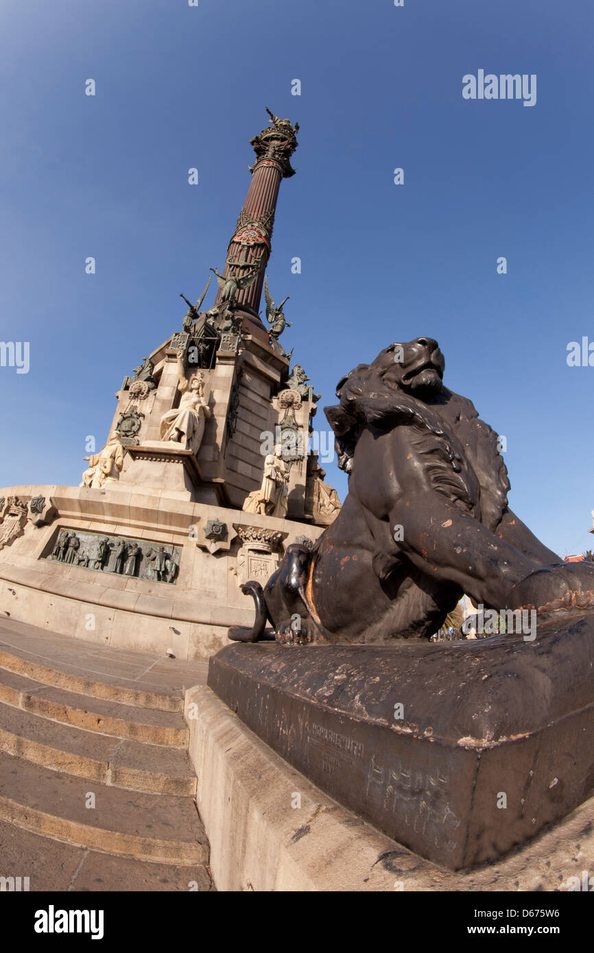 Kolumbus in Barcelona, Spanien Stockfoto