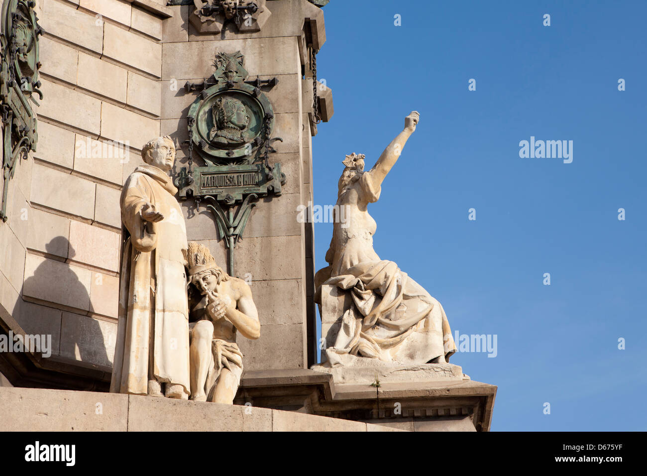 Kolumbus in Barcelona, Spanien Stockfoto