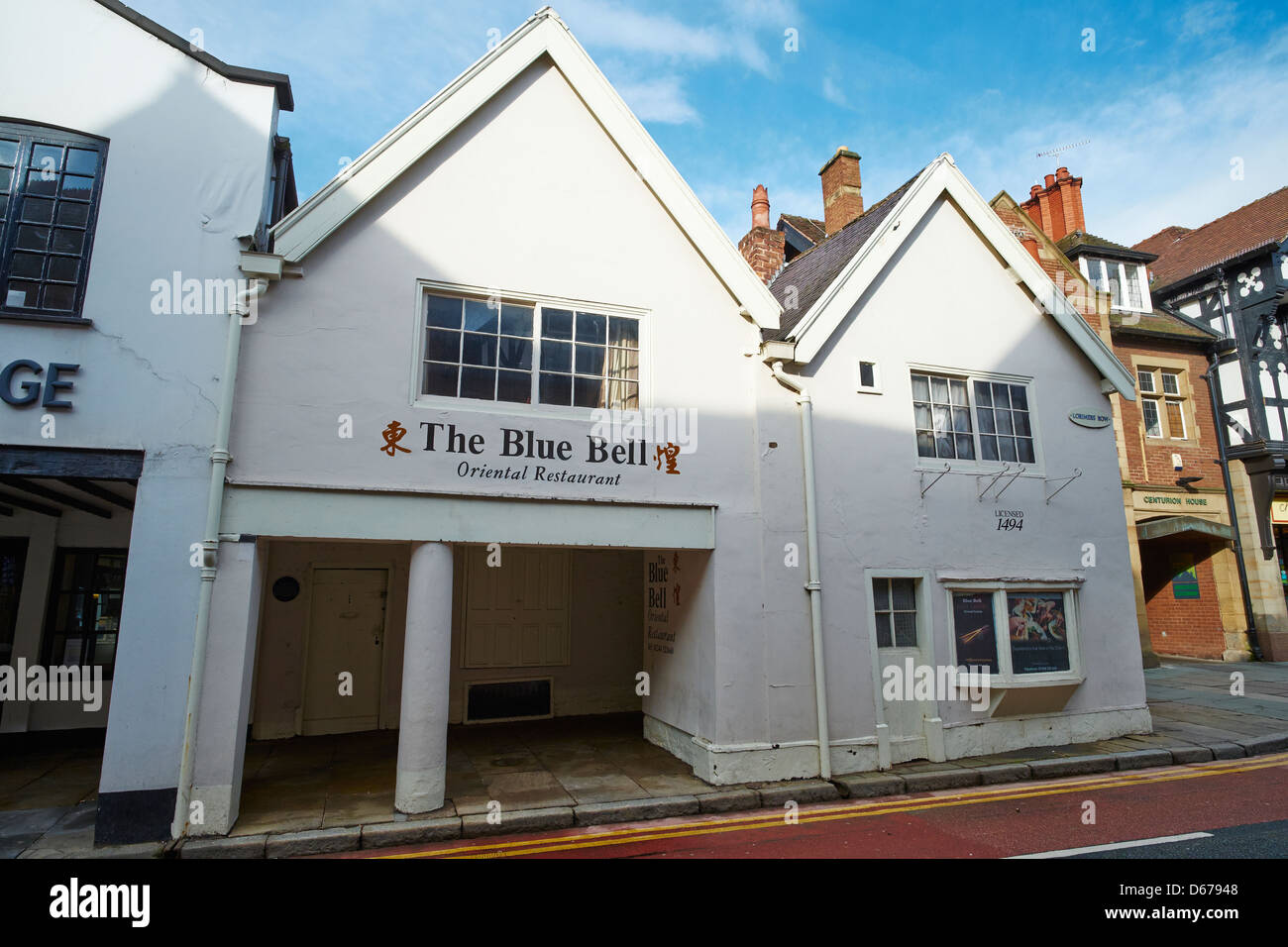 Die Blue Bell ein Holz-Rahmen-Haus aus dem späten 15. Jahrhundert Northgate Street Chester Cheshire UK Stockfoto