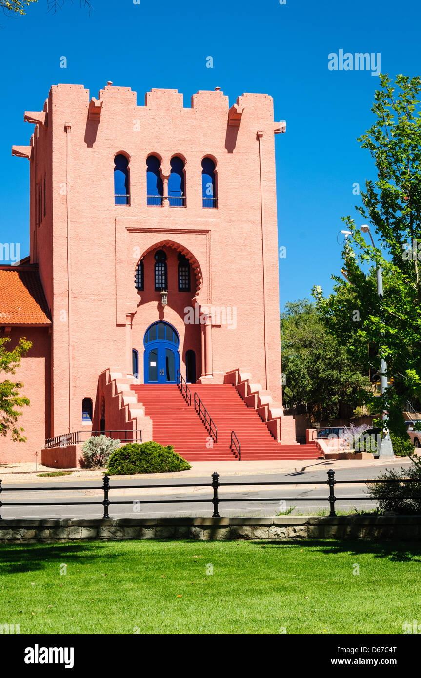 Scottish Rite Freimaurer Center, Paseo de Peralta, Santa Fe, New Mexico Stockfoto