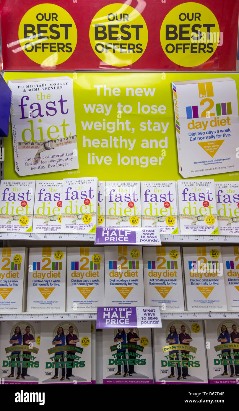 Schnelle Diät Buch Diät verlieren Gewicht-Verlust-Buch-Anzeige Stockfoto