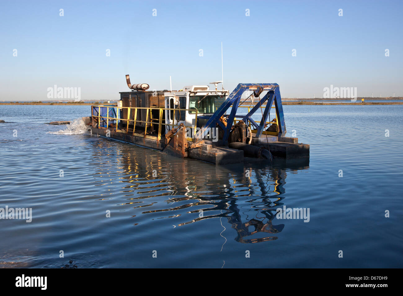 Hydraulischen Absaugung Dredge schaffen Lebensraum für Wildtiere. Stockfoto