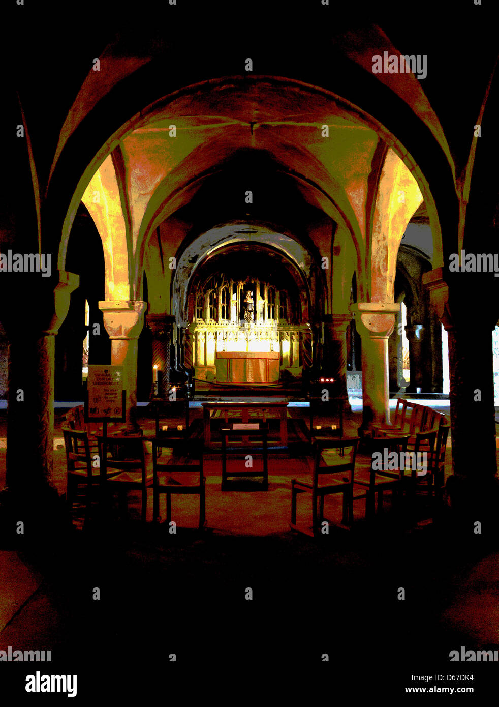 Kapelle in einer Krypta kreative Fotografie Stockfoto