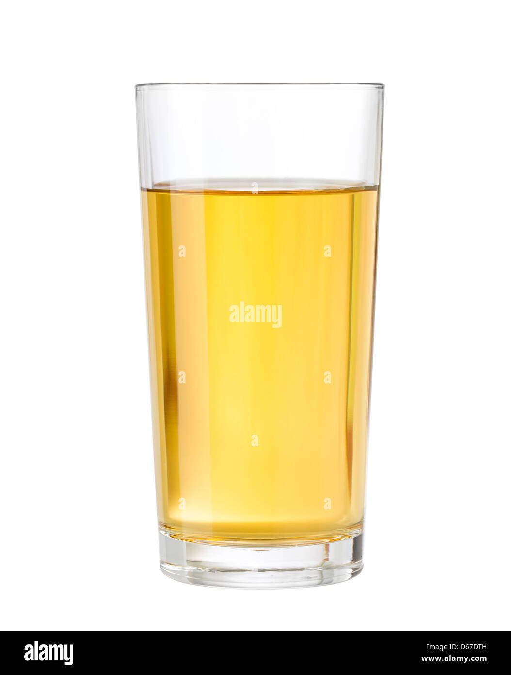 Apfel- oder Traubensaft Saft im Glas isoliert mit Beschneidungspfad enthalten geklärt Stockfoto