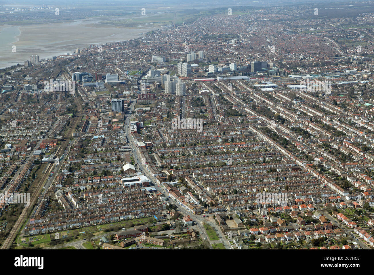 Luftaufnahme von Southend, Southend-on-Sea, Essex Stockfoto
