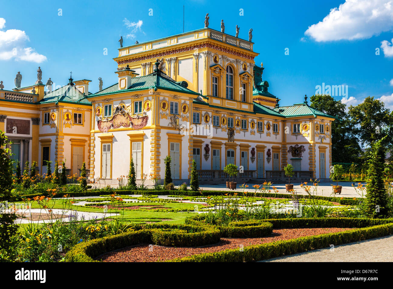 Eine Ecke des 17. Jahrhunderts Wilanów königlichen Palast und Gärten in Warschau, Polen. Stockfoto