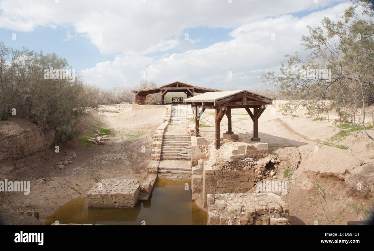 Ort der Taufe Jesu Christi, jetzt in Jordanien im Nahen Osten und das Ziel für viele Pilger-Reise Stockfoto