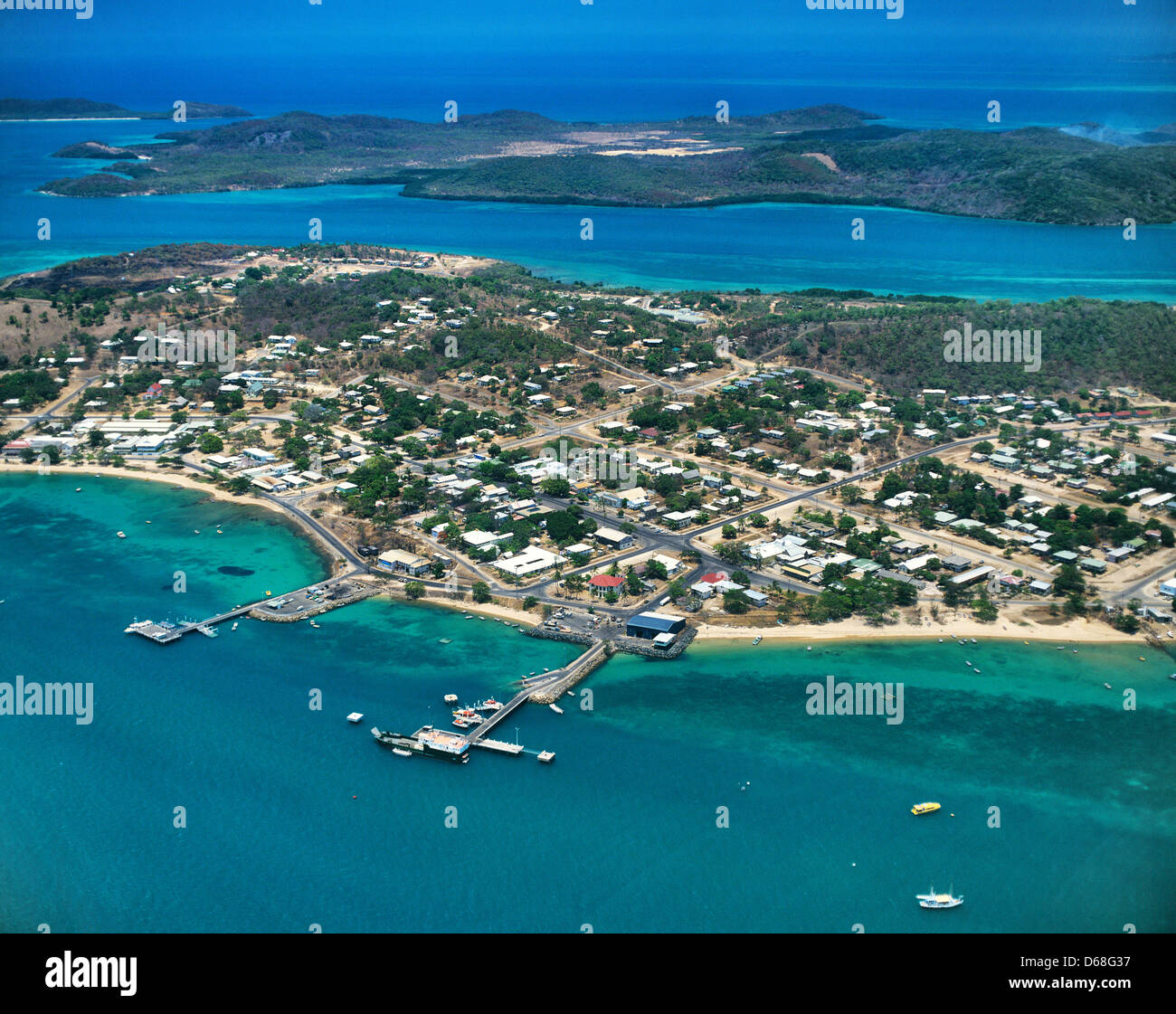 Australien, Queensland, Torres-Strait-Inseln, Luftaufnahme von Thursday Island Stockfoto