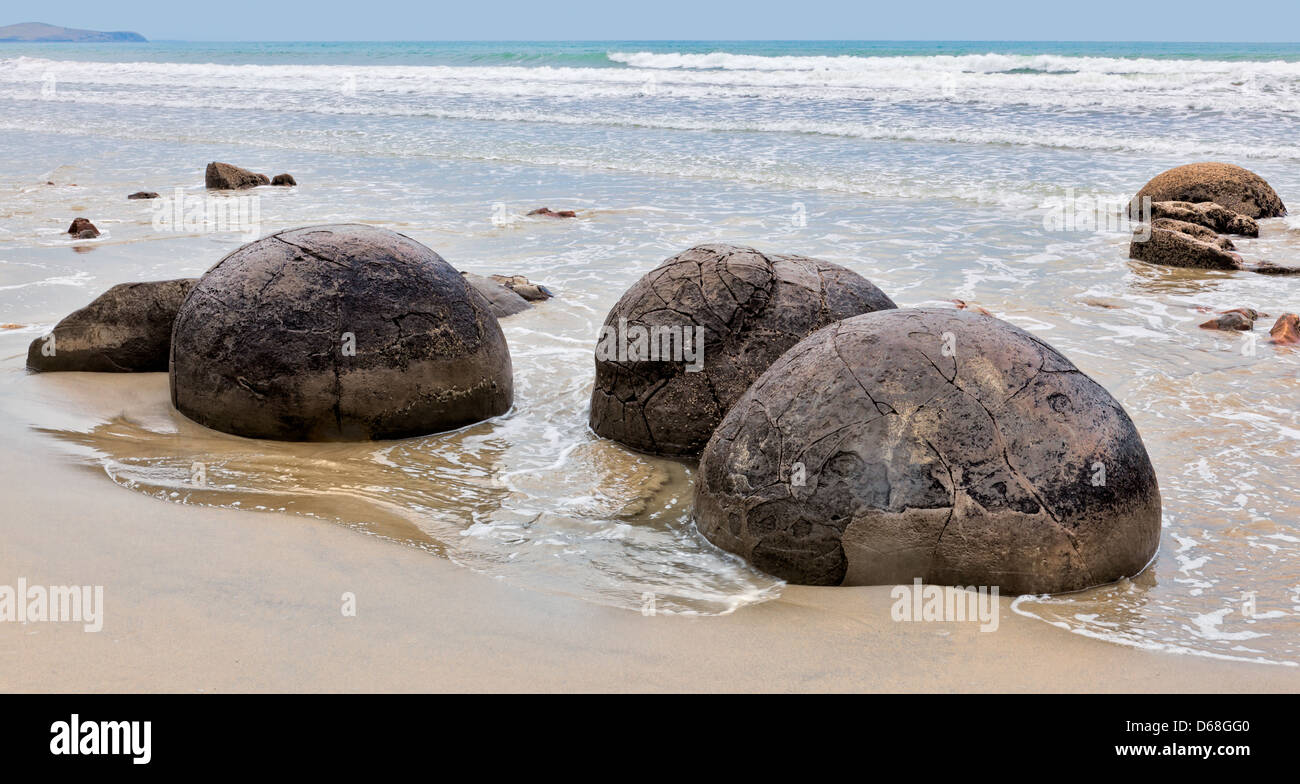 Moeraki boulders Stockfoto