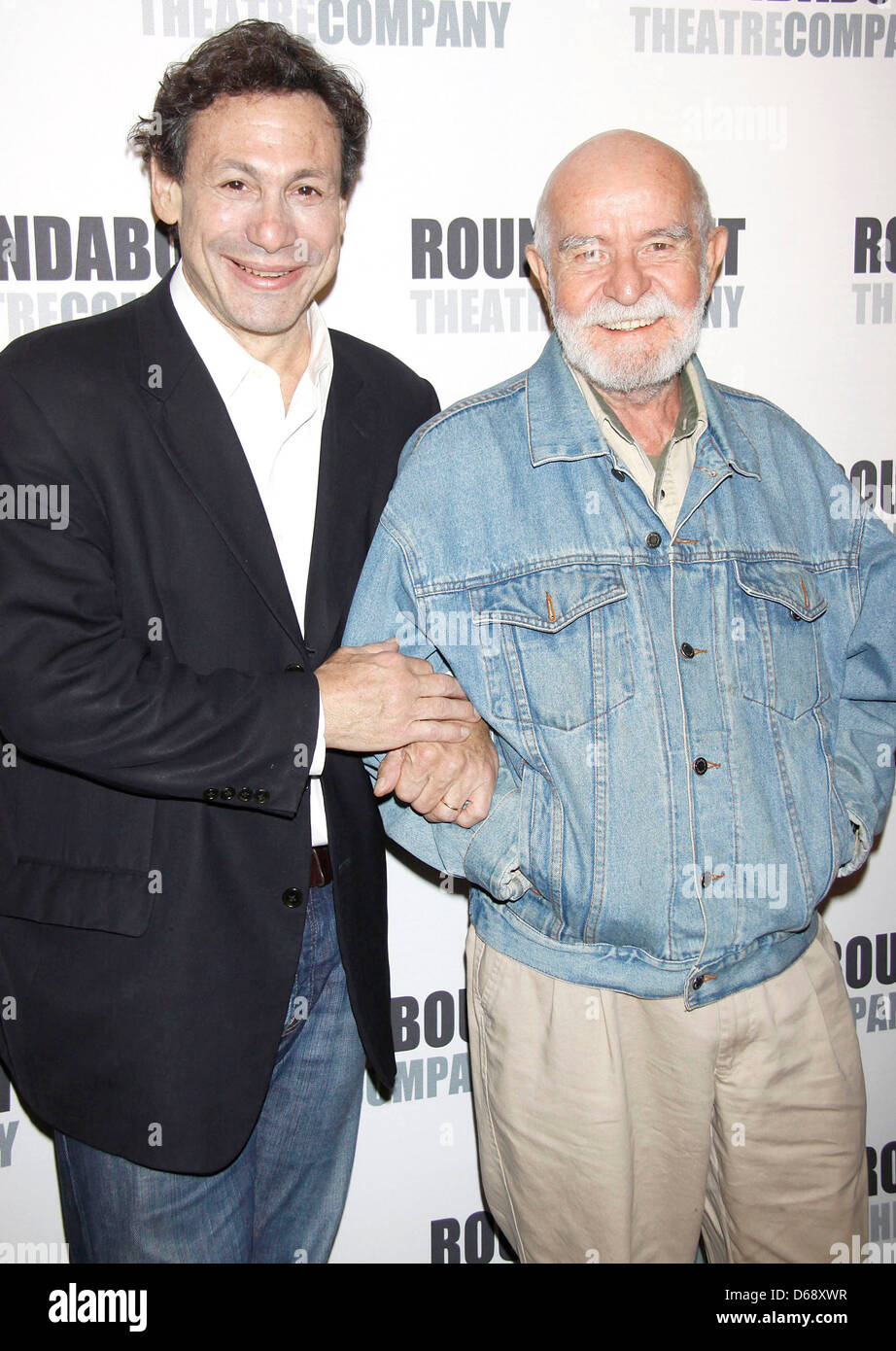 Gordon Edelstein und Athol Fugard Presse Konferenz die Kreisverkehr Theatre Company-Produktion von "The Road zum Mekka" an Stockfoto