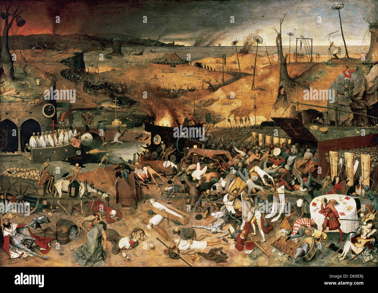 Pieter Bruegel der ältere (1525 –1569). Der Triumph des Todes. 1562. Öl auf Holz. Museo del Prado. Madrid. Spanien. Stockfoto