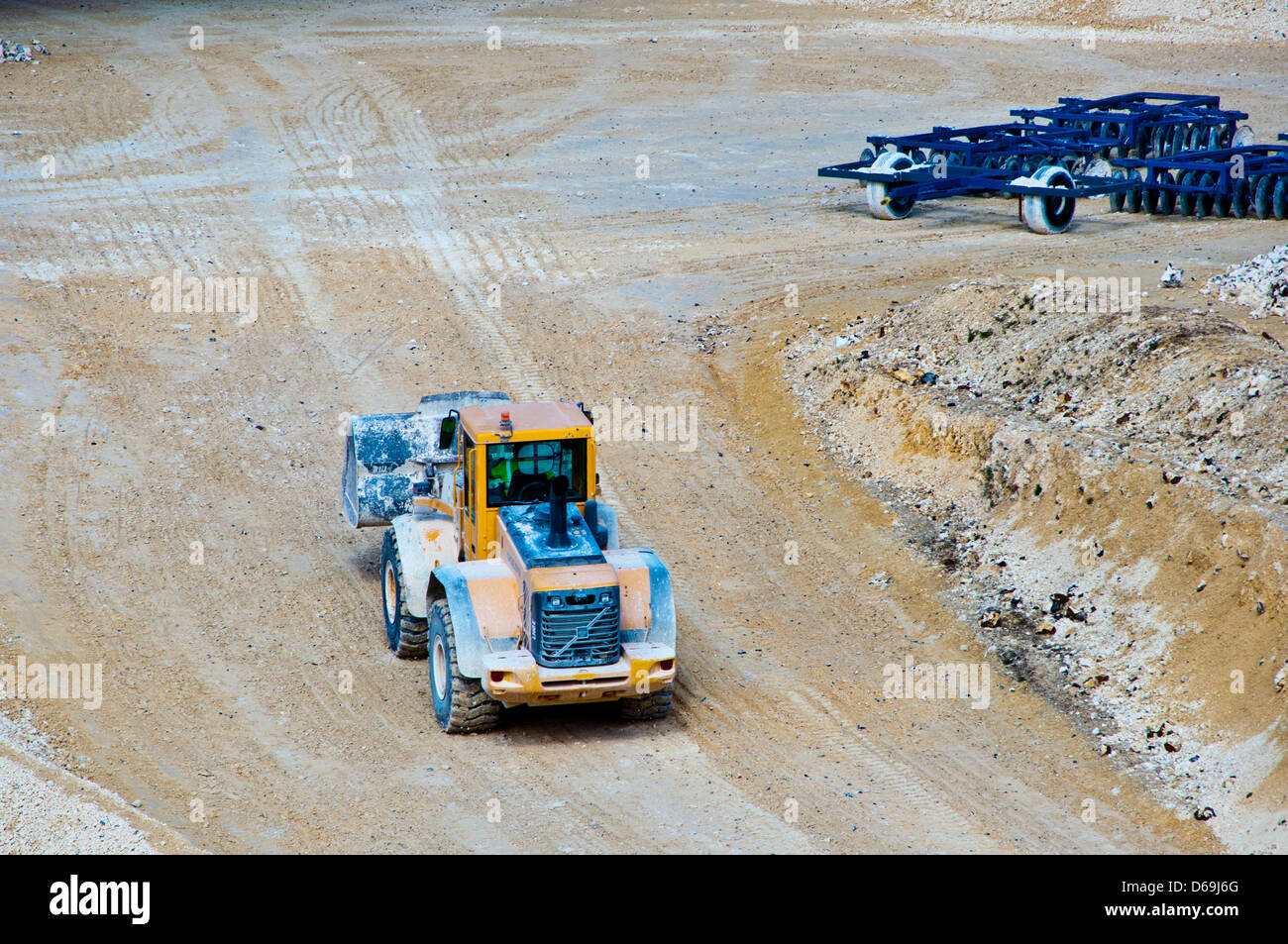 Arbeiten Kreide Steinbruch Grube Norfolk Stockfoto