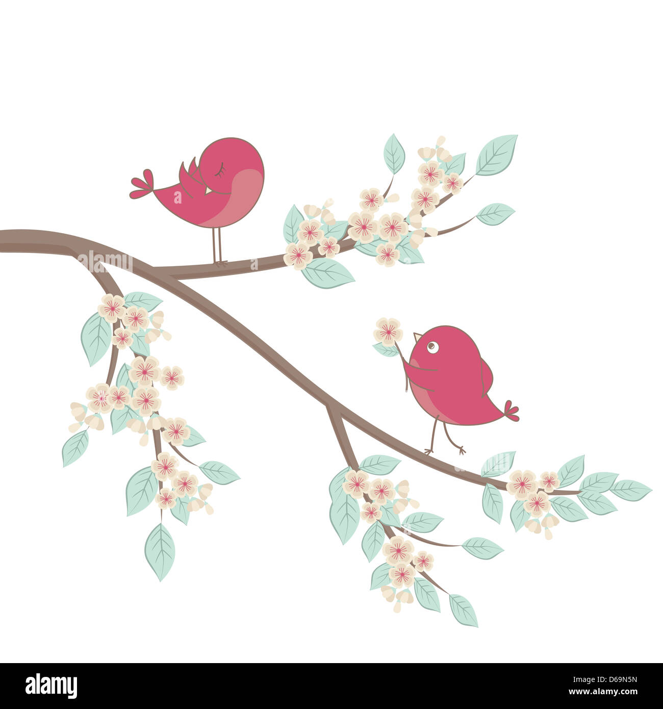 Niedliche Vögel in der Liebe Stockfoto