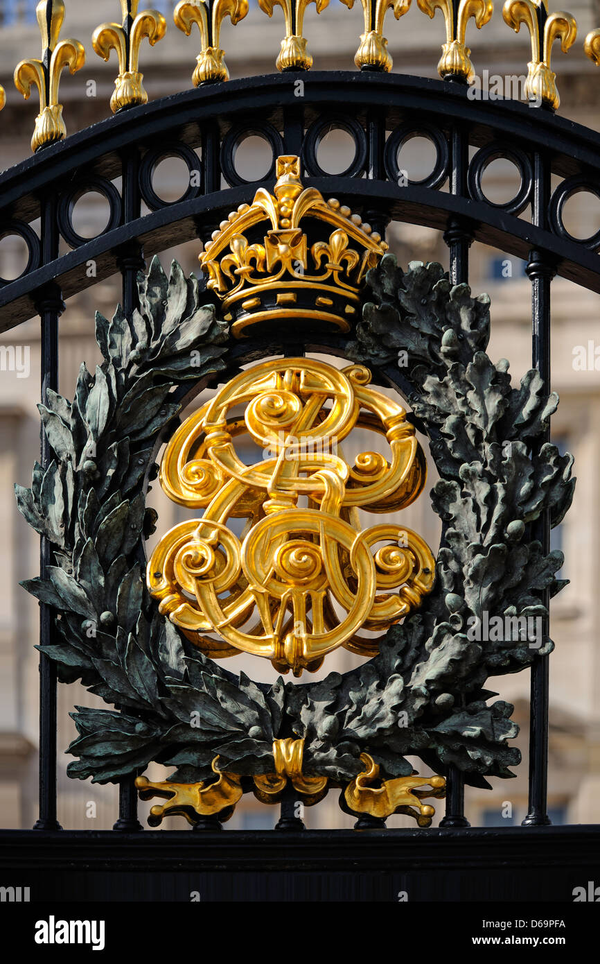 Buckingham Palace-Crest Stockfoto