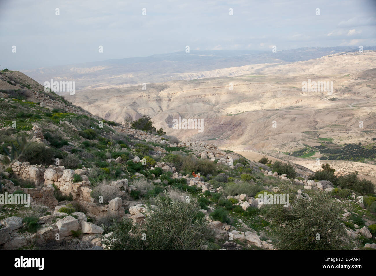 Einen trockenen und kargen Wüste aus Nahost Jordanien Stockfoto
