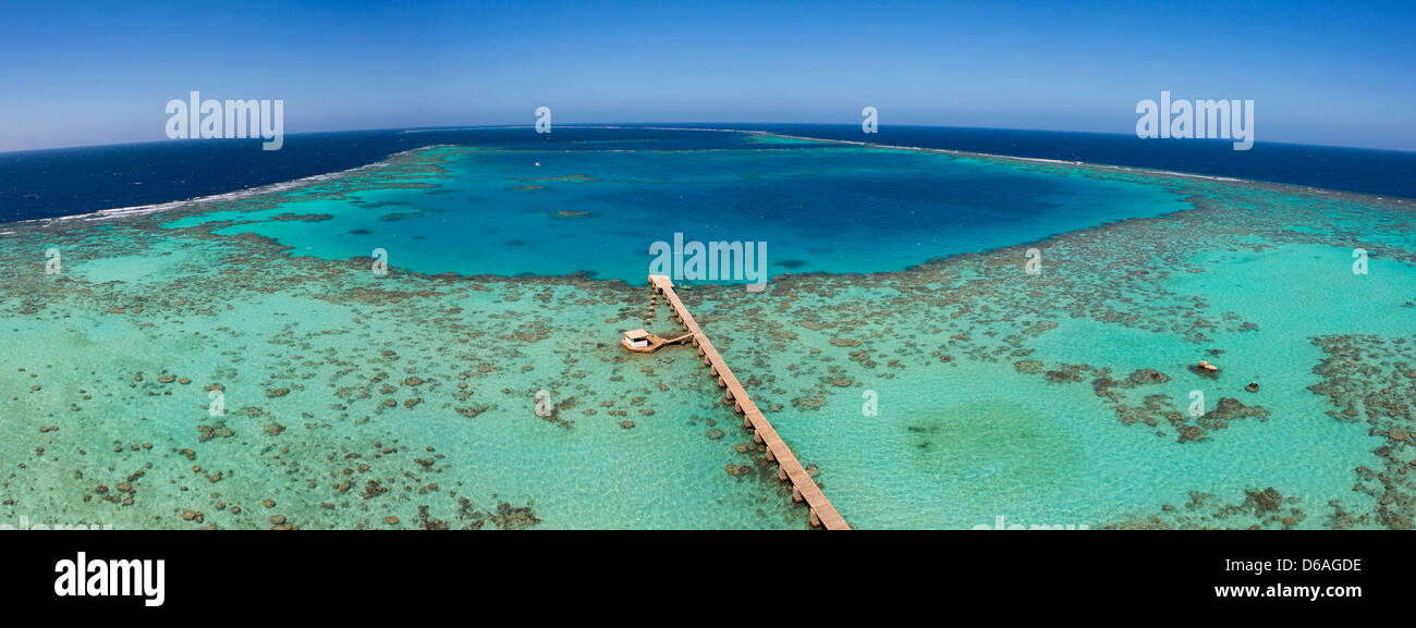 Blick auf Lagune umgeben von Sanganeb Reef, Port Sudan, Sudan Stockfoto