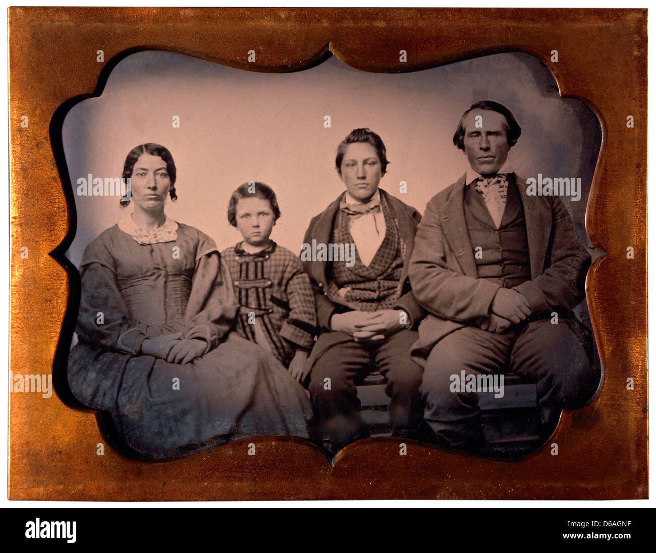 Familienporträt, Daguerreotypie, ca. 1850 Stockfoto