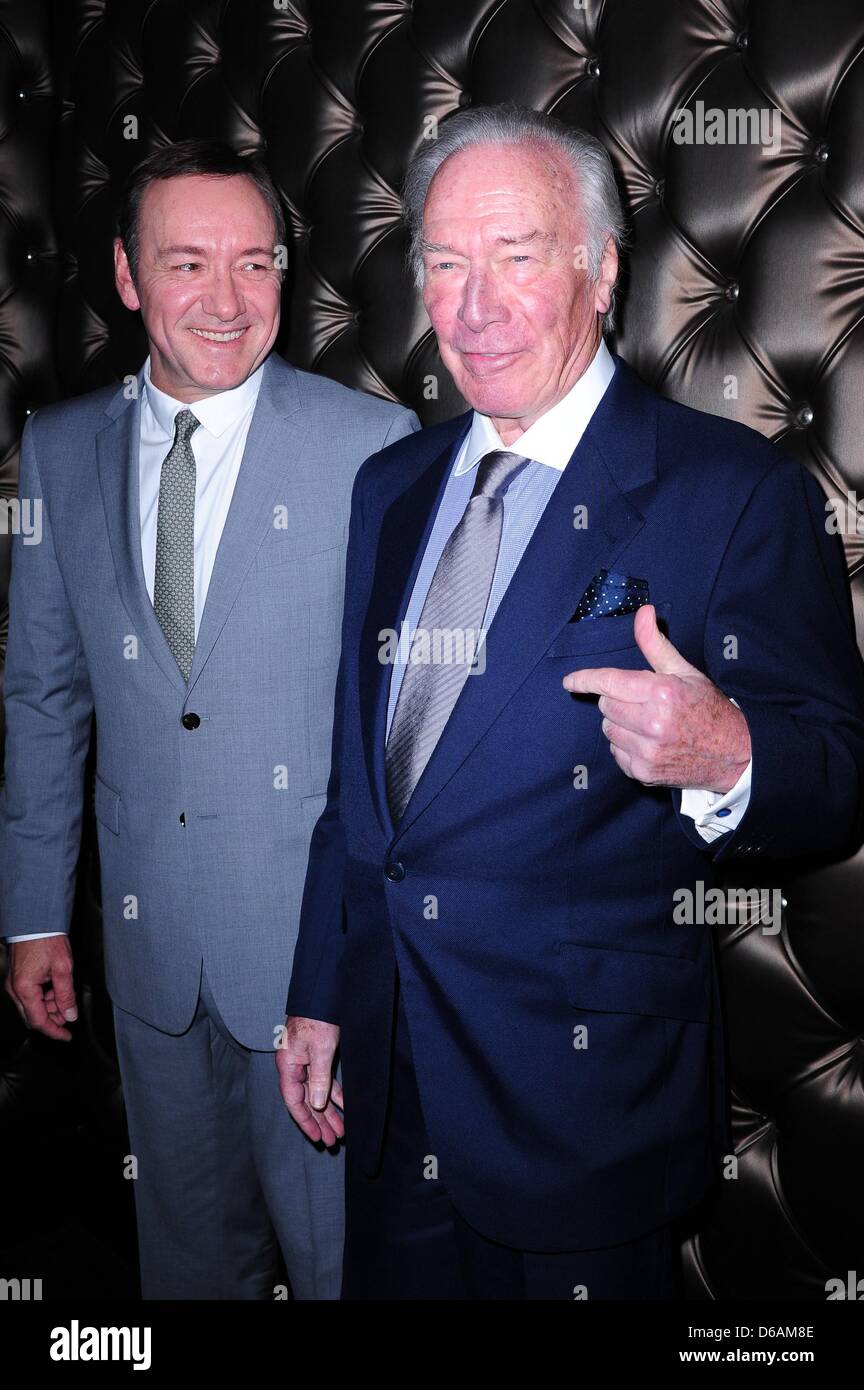 New York, NY, USA. 15. April 2013. Kevin Spacey, Christopher Plummer in Eugene O'Neill Theater Center jährliche Monte Cristo Award, den Edison Ballsaal, New York, NY, 15. April 2013. Foto von: Gregorio T. Binuya/Everett Collection/Alamy Live-Nachrichten Stockfoto