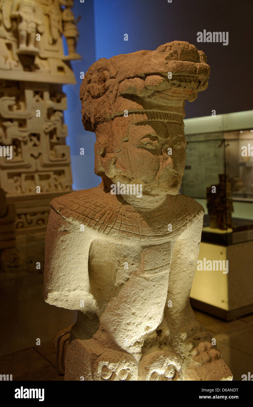 Anthropomorphe Figur von Ek Balam, Gran Museo del Mundo Maya Museum in Merida, Yucatan, Mexiko Stockfoto