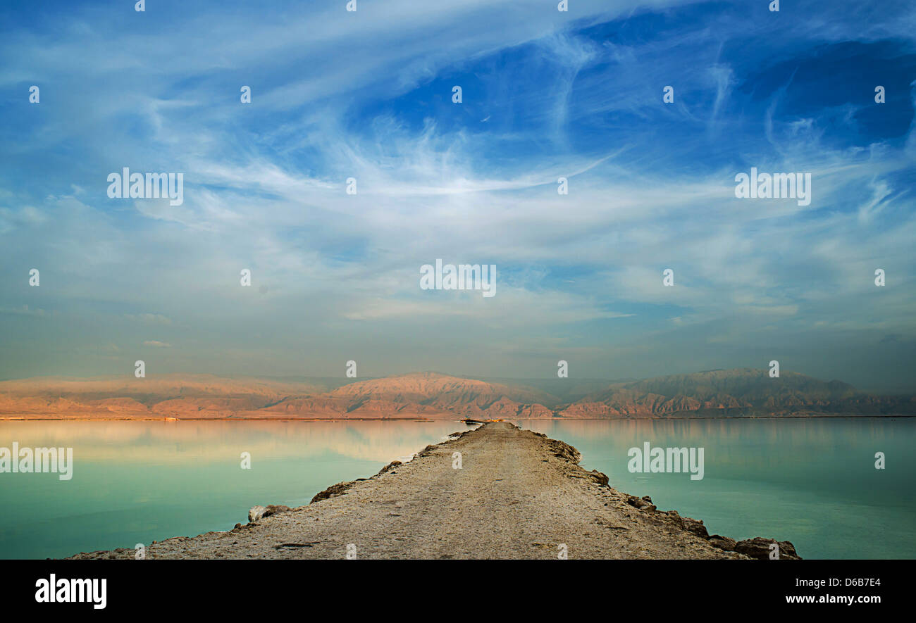 Landschaft des Toten Meeres Stockfoto