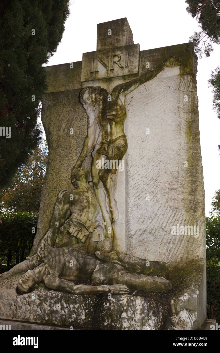 Sakrale Kunst, Friedhof von Aquileia, Friuli, Italien Stockfotografie
