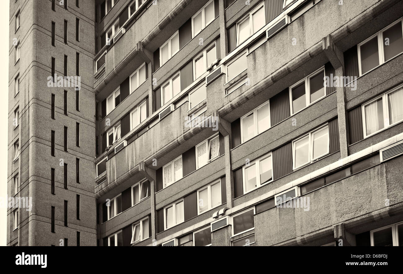 Architektur von ungarischen Architekten Erno Goldfinger, Glenkerry House in London Stockfoto