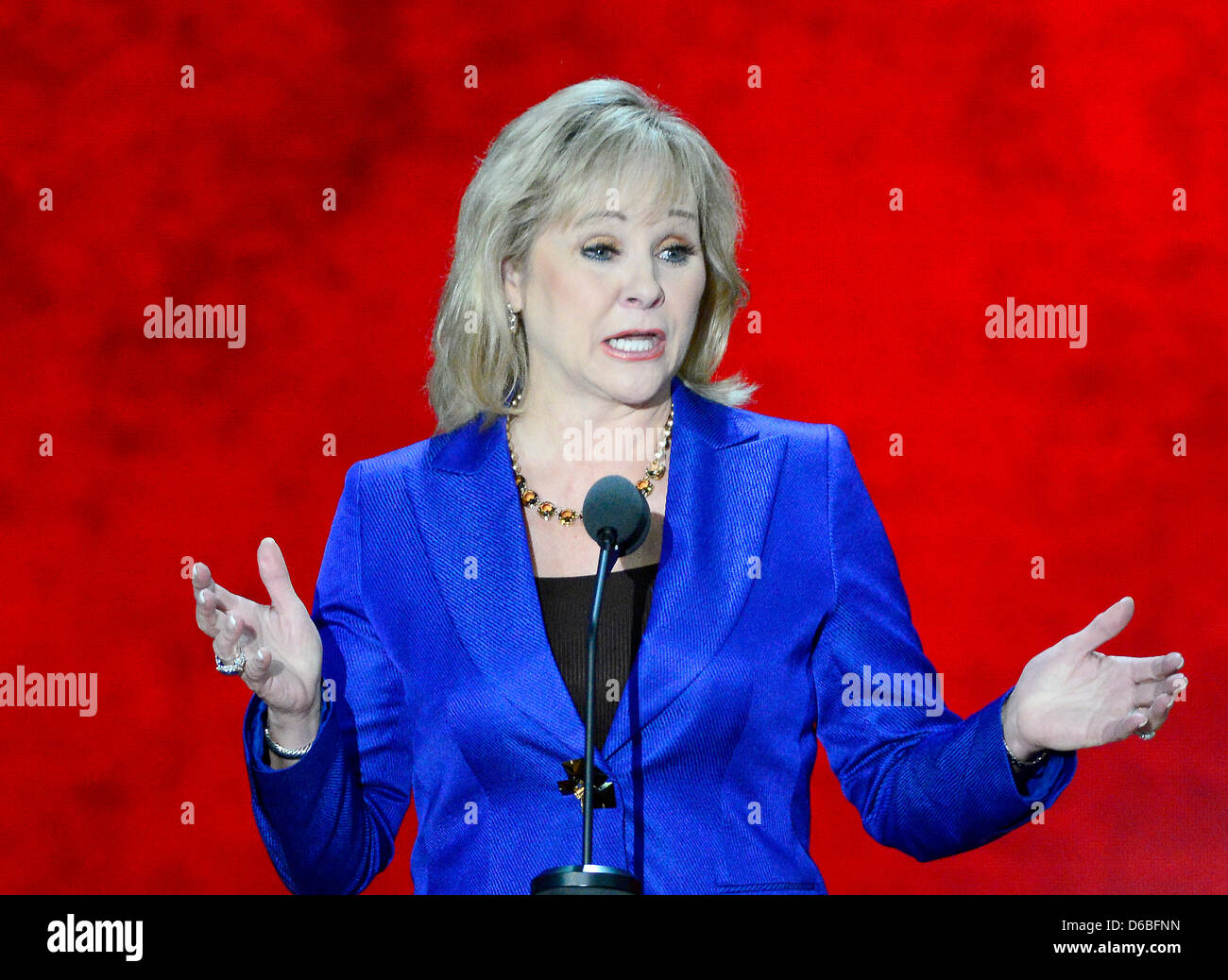 Gouverneur Mary Fallin (Republikanische von Oklahoma) macht Bemerkungen zur Republican National Convention 2012 in Tampa Bay, Florida zu Dienstag, 28. August 2012. . Bildnachweis: Ron Sachs / CNP. (Einschränkung: keine New York oder New Jersey Zeitungen oder Zeitungen im Umkreis 75 Meilen von New York City) Stockfoto