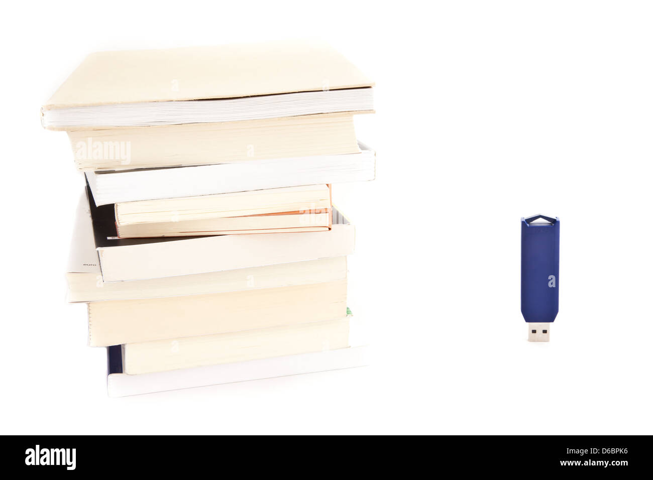 Speicher - Bücher und usb Stockfoto