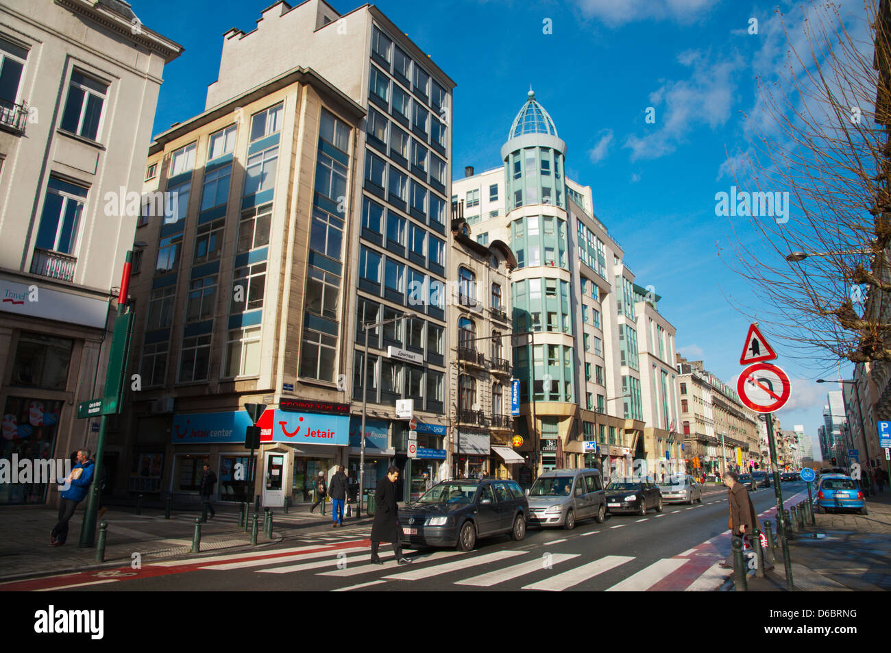 Boulevard Emile Jacomain Laan Straße Brüssel Belgien Mitteleuropa Stockfoto