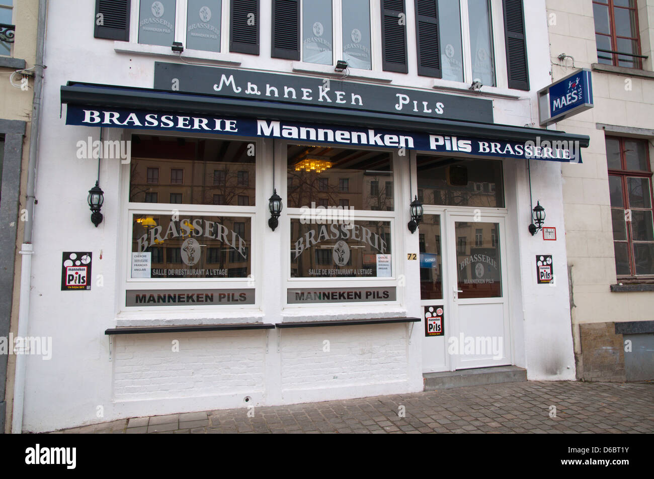 Büstenhalter Manneken Pis Pub Dansaert Bezirk central Europe in Brüssel Belgien Stockfoto