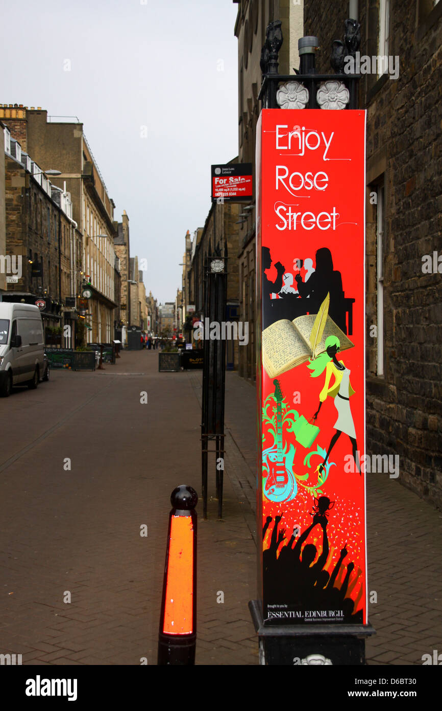 Stadtzentrum von Rose Street Edinburgh Schottland Stockfoto