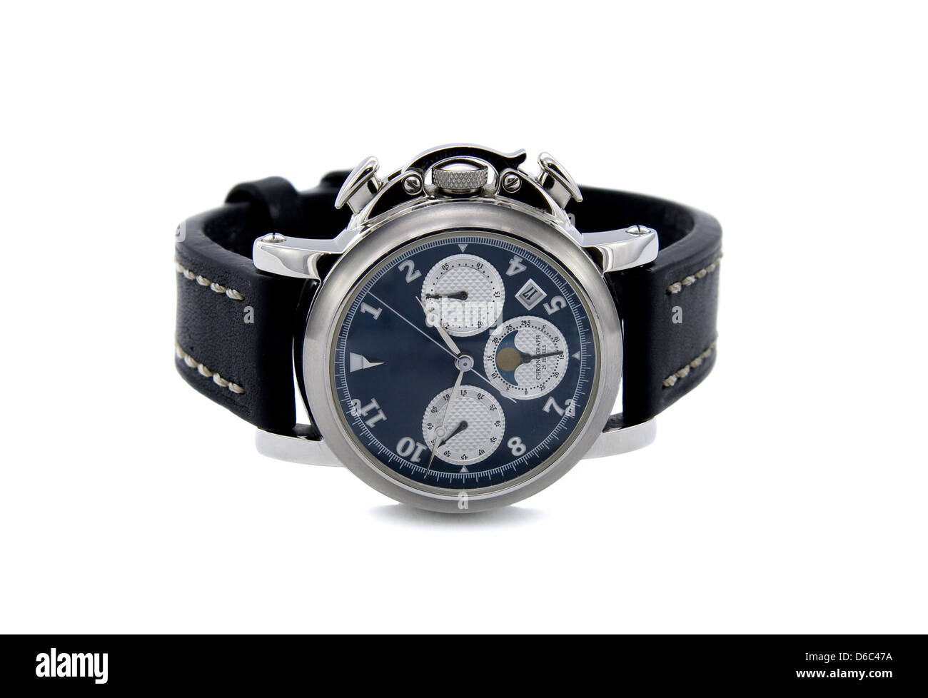 Chronograph watch isolierten weißen Hintergrund Stockfoto