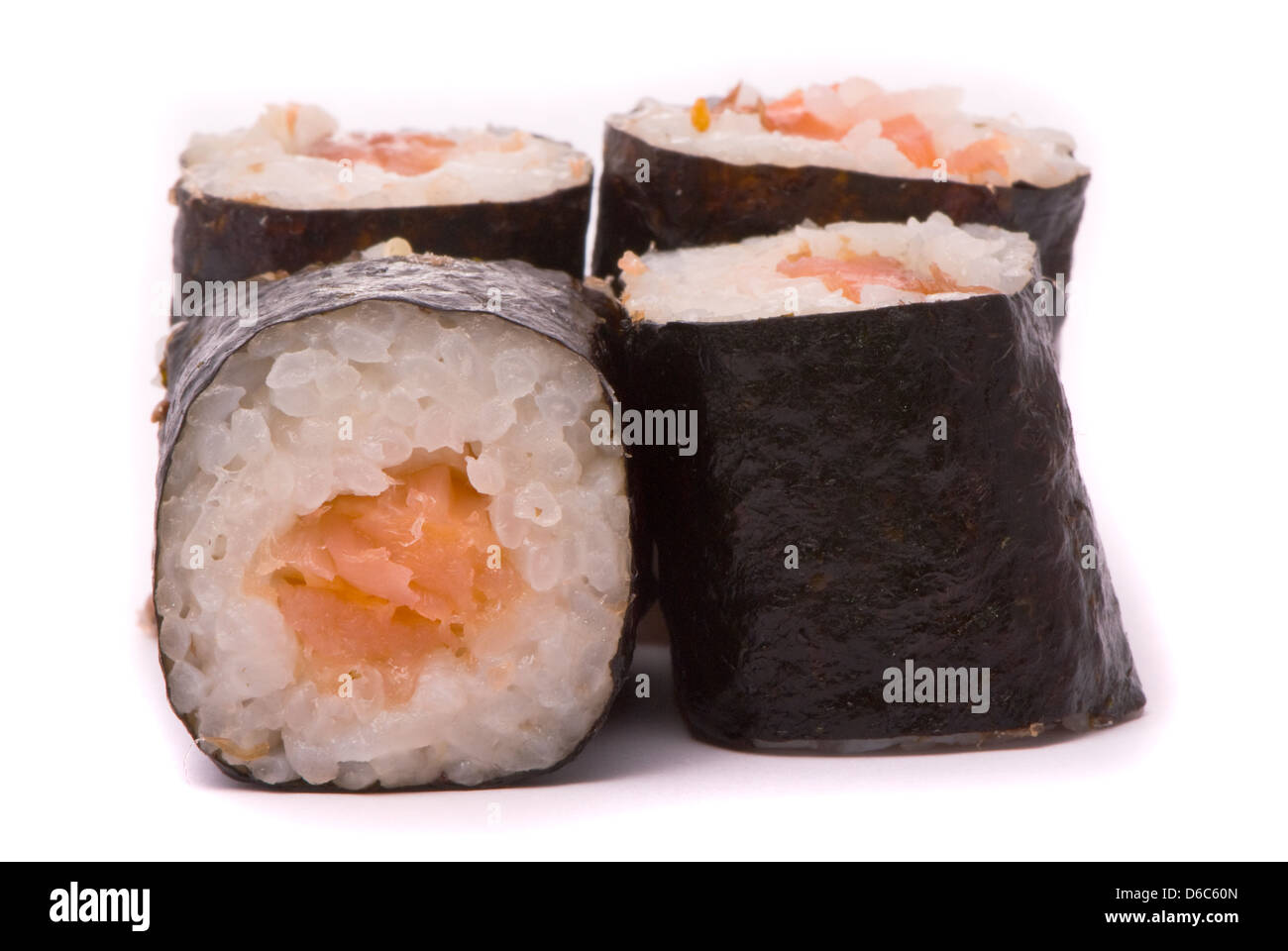 Sushi auf weißem Hintergrund Stockfoto