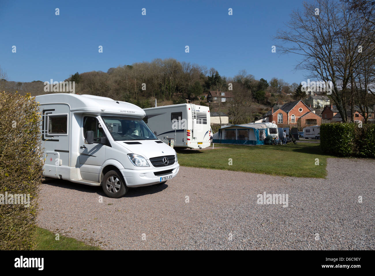 Dulverton Caravan Club Site; Somerset; UK Stockfoto